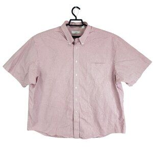 Mens Turnbury White Red Check Dress Shirt Button Down Long Sleeve Size XXL